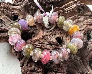 19 Pastel Swirl Lampwork Beads Set SRA
