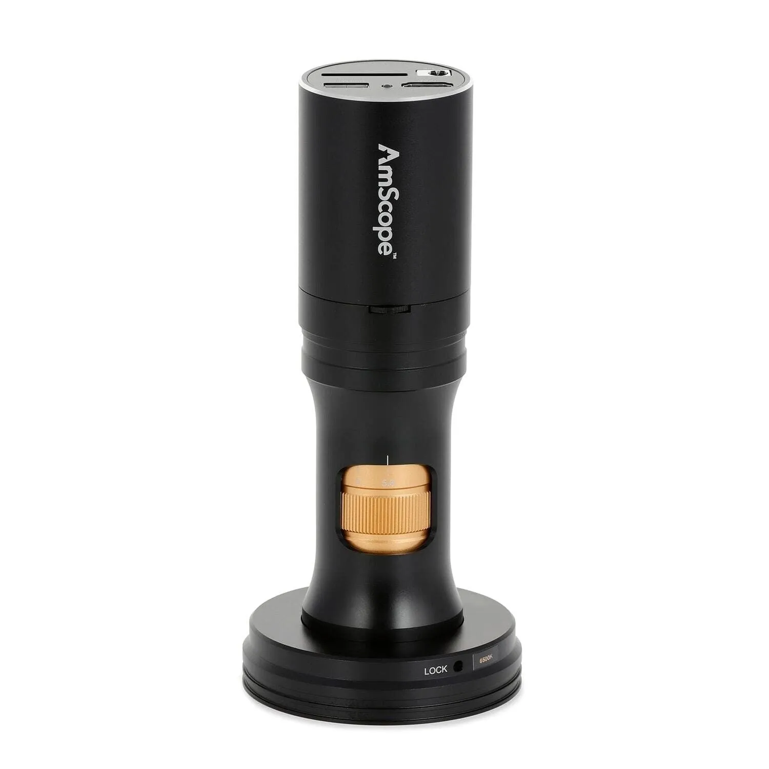 AmScope DM756 Series 1080p HDMI All-in-One Digital Microscope 0.35X-11.2X Magnification with Zoom Optics on Single-Arm Boom-Stand