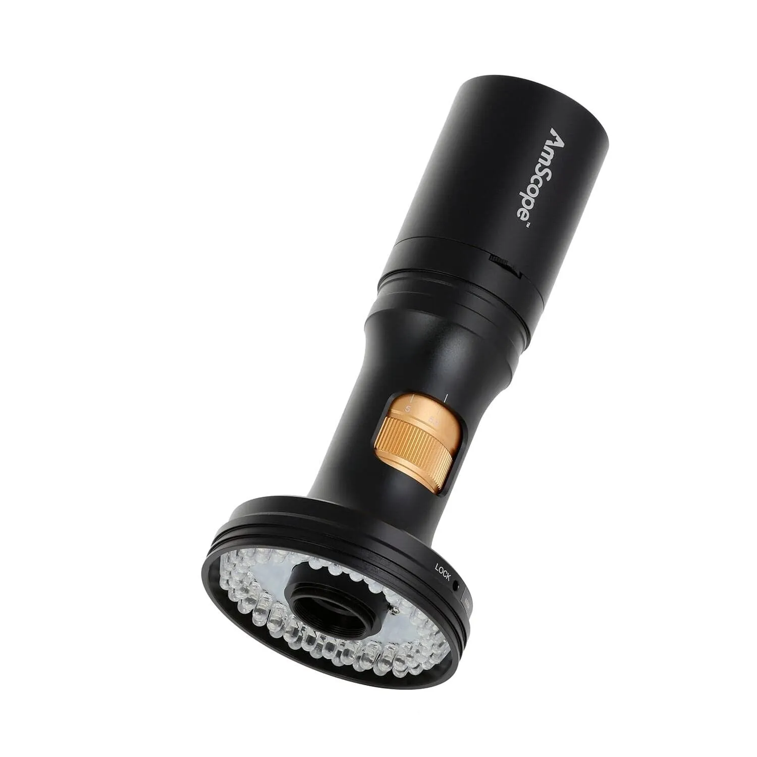 AmScope DM756 Series 1080p HDMI All-in-One Digital Microscope 0.35X-11.2X Magnification with Zoom Optics on Single-Arm Boom-Stand