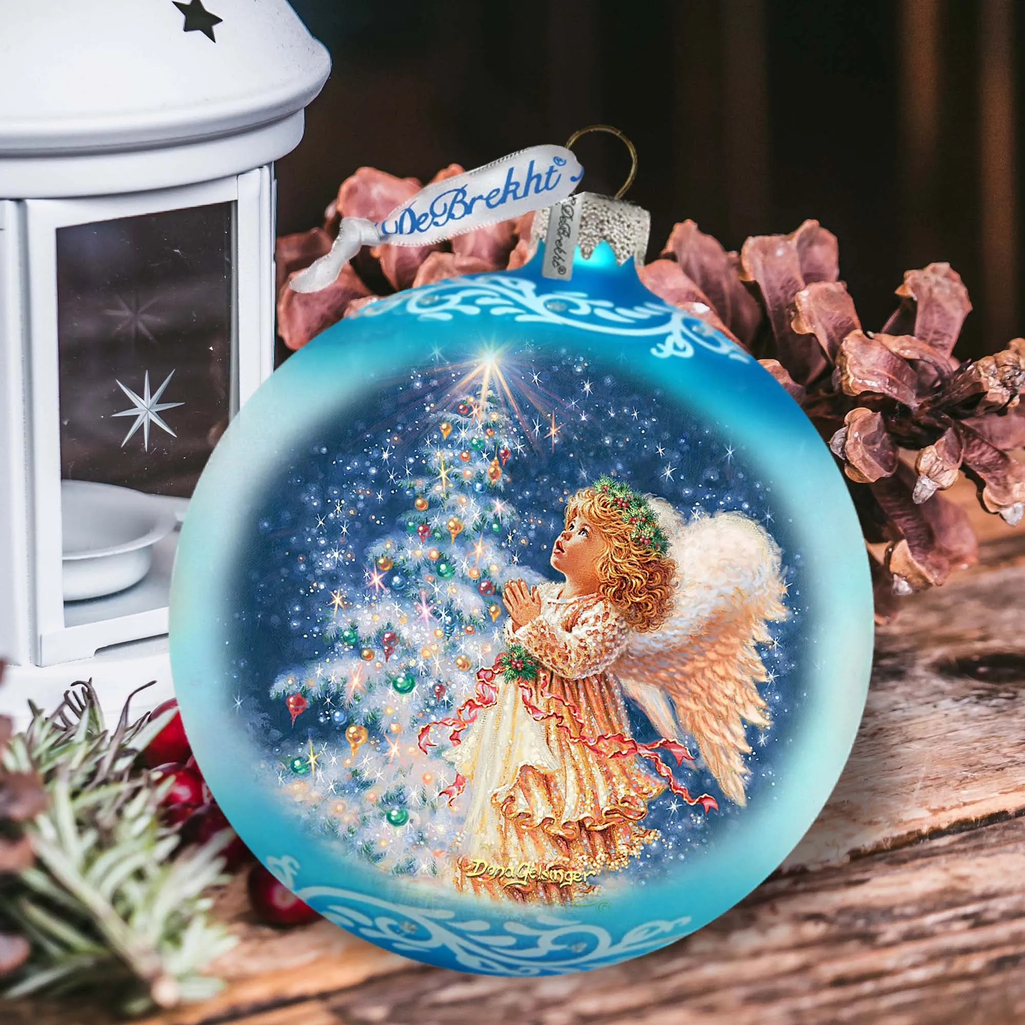 Angel’s Christmas Wish Lg Glass Ornament by D.Gelsinger - Christmas Holiday Décor - 73961