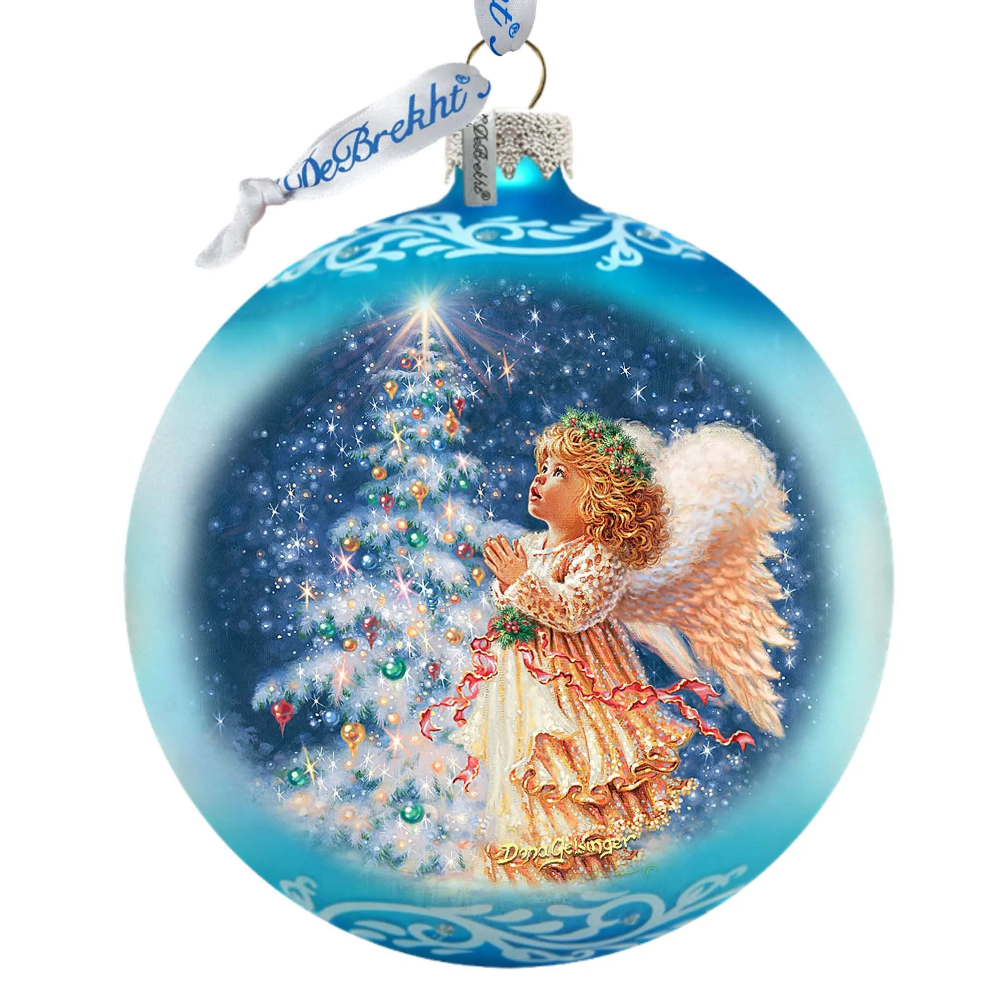Angel’s Christmas Wish Lg Glass Ornament by D.Gelsinger - Christmas Holiday Décor - 73961