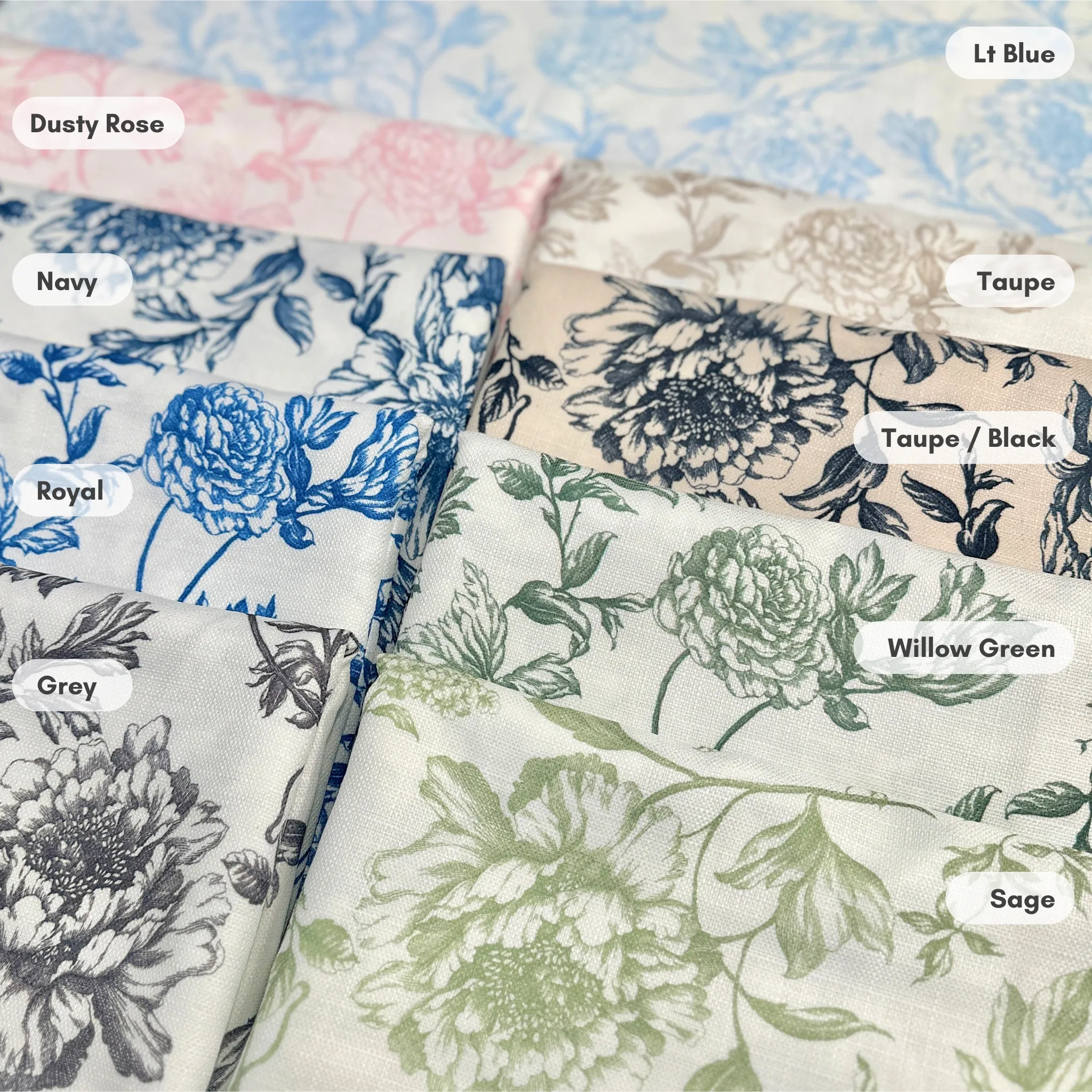 Artistry Bloom Table Linen in Grey
