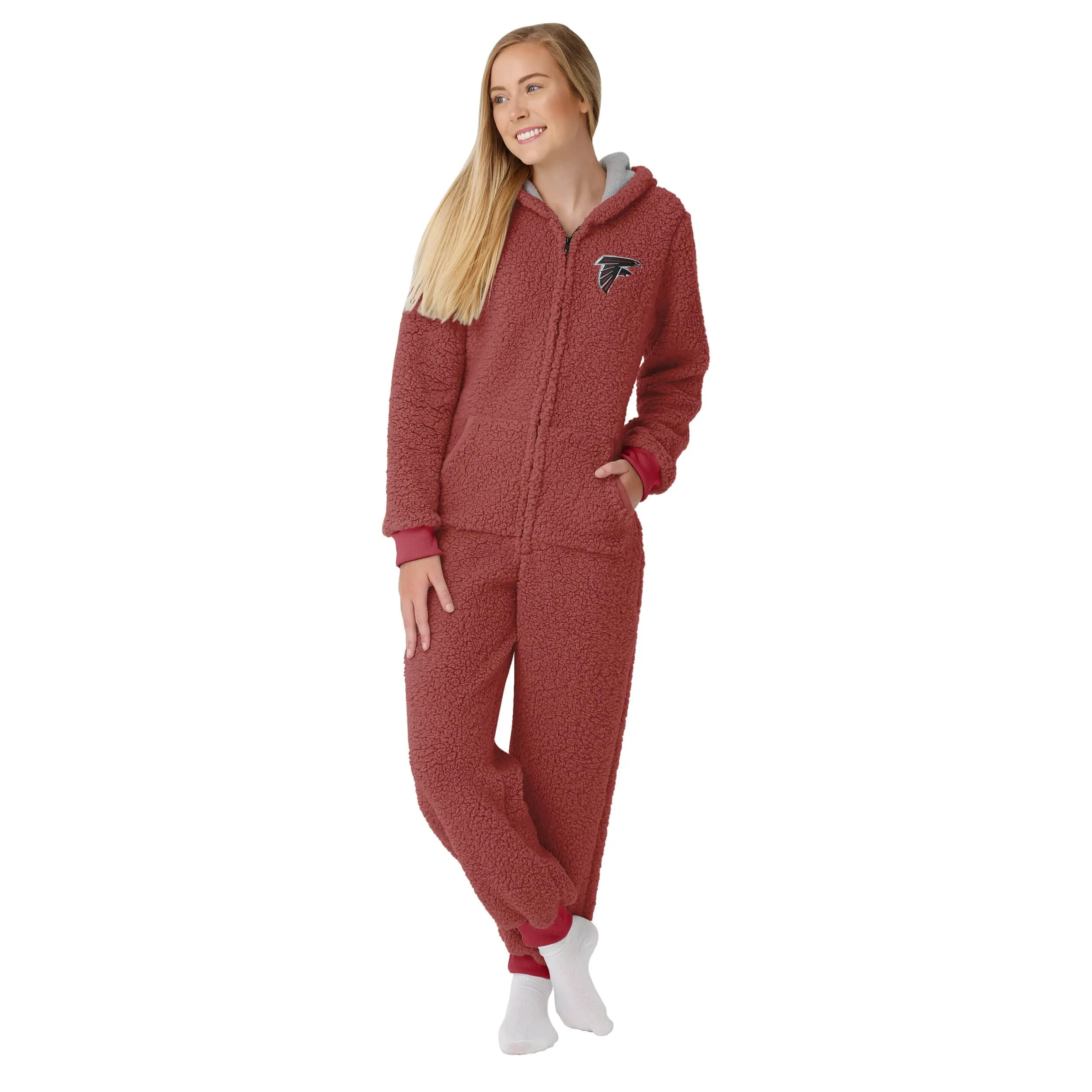 Atlanta Falcons NFL Womens Sherpa One Piece Pajamas