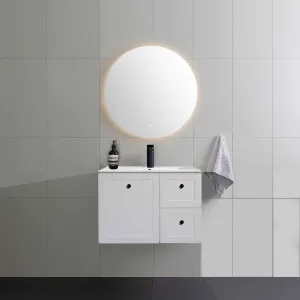 AUSTIN 750mm Wall Hung Bathroom Vanity (Right Hand)   Ceramic Top