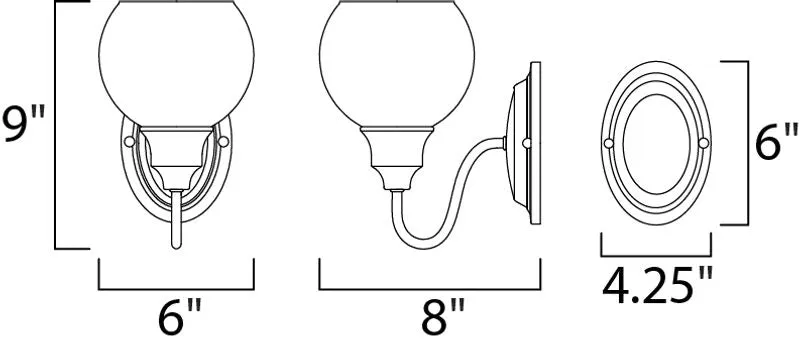 Ballord 9" Single Light Wall Sconce in Polished Chrome