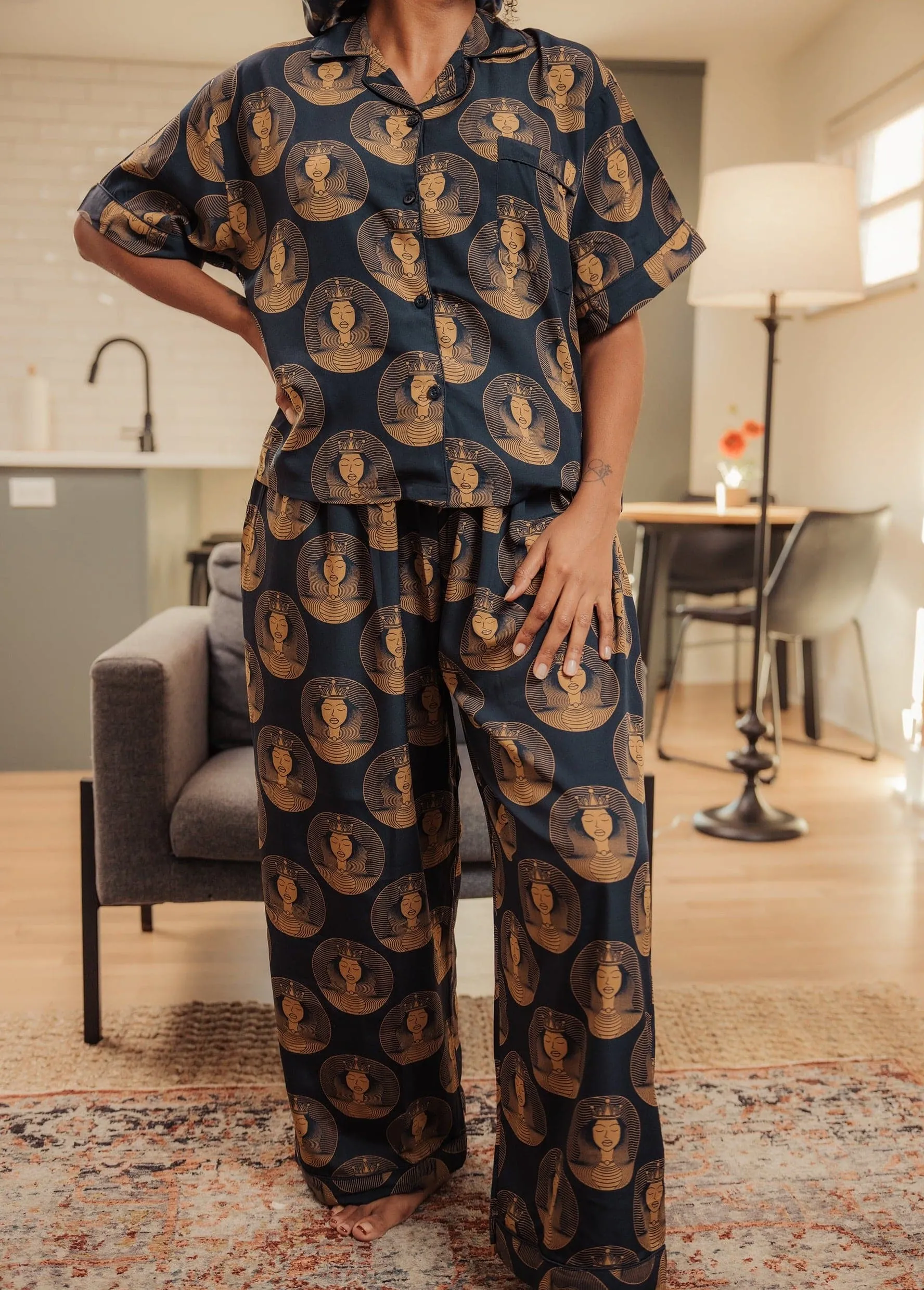 Black Royalty Pajama Set
