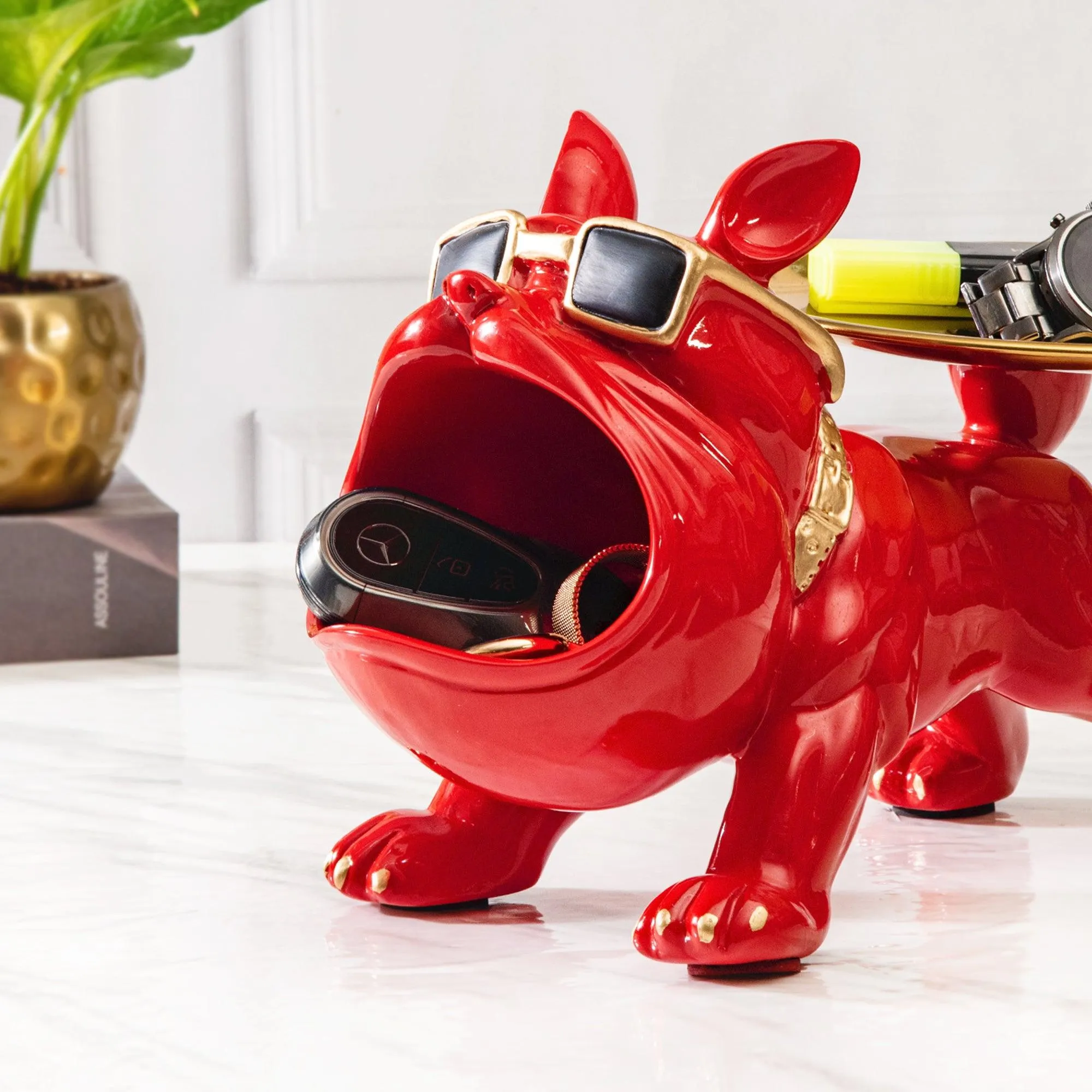 BULLDOG STORAGE BUTLER SCULPTURE