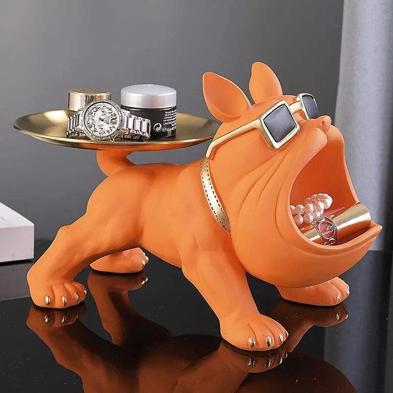 BULLDOG STORAGE BUTLER SCULPTURE