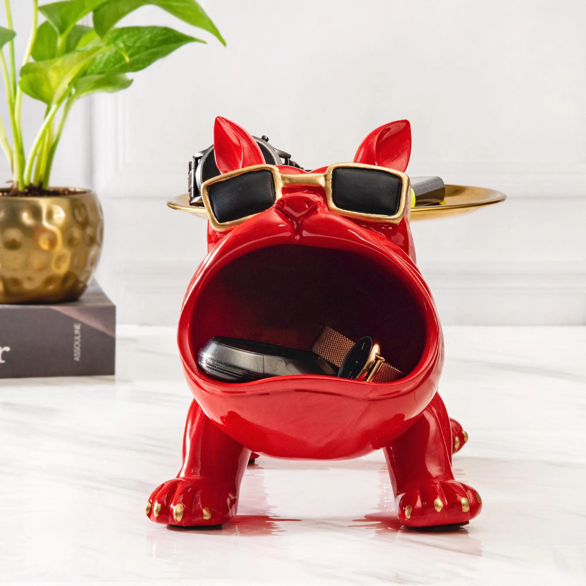 BULLDOG STORAGE BUTLER SCULPTURE