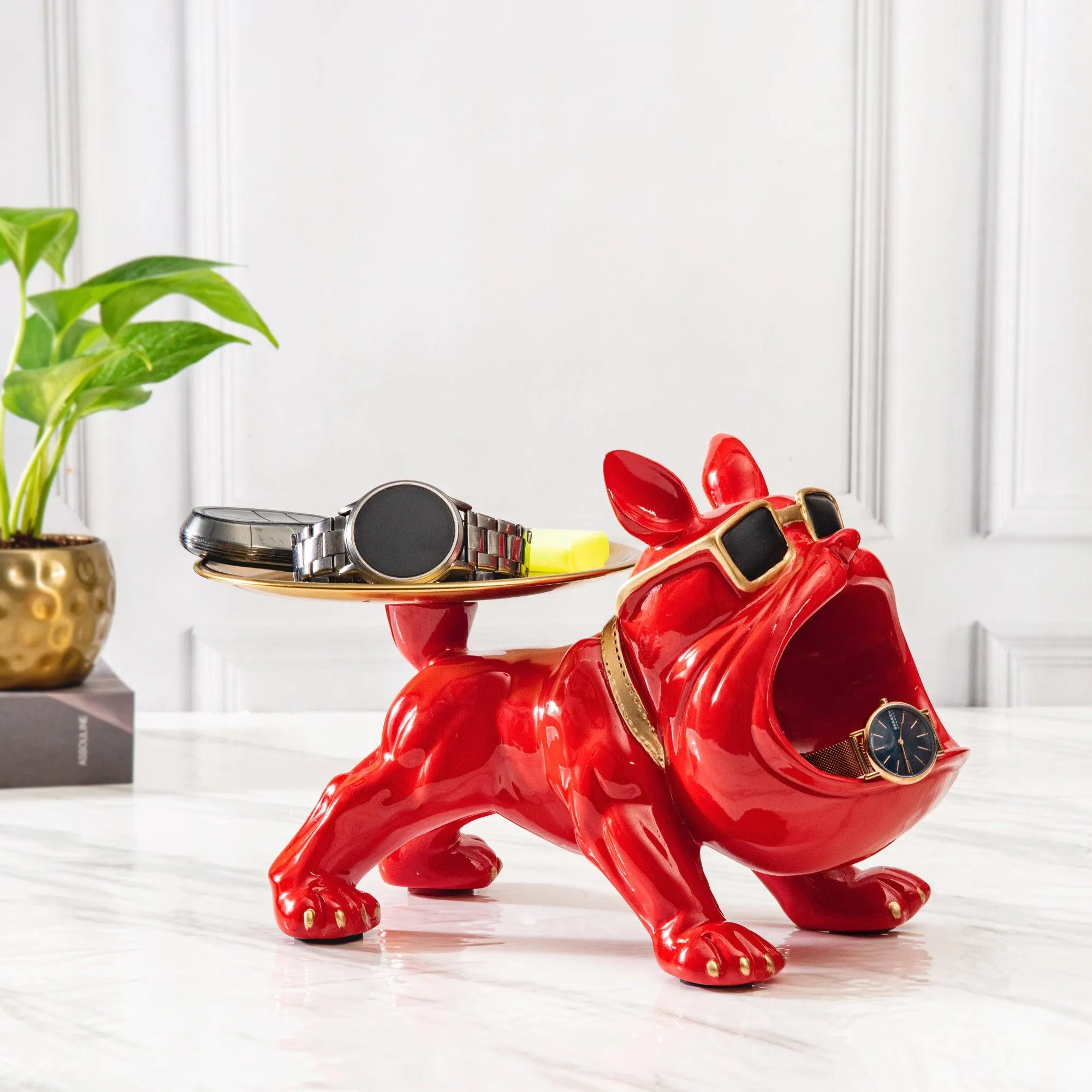 BULLDOG STORAGE BUTLER SCULPTURE