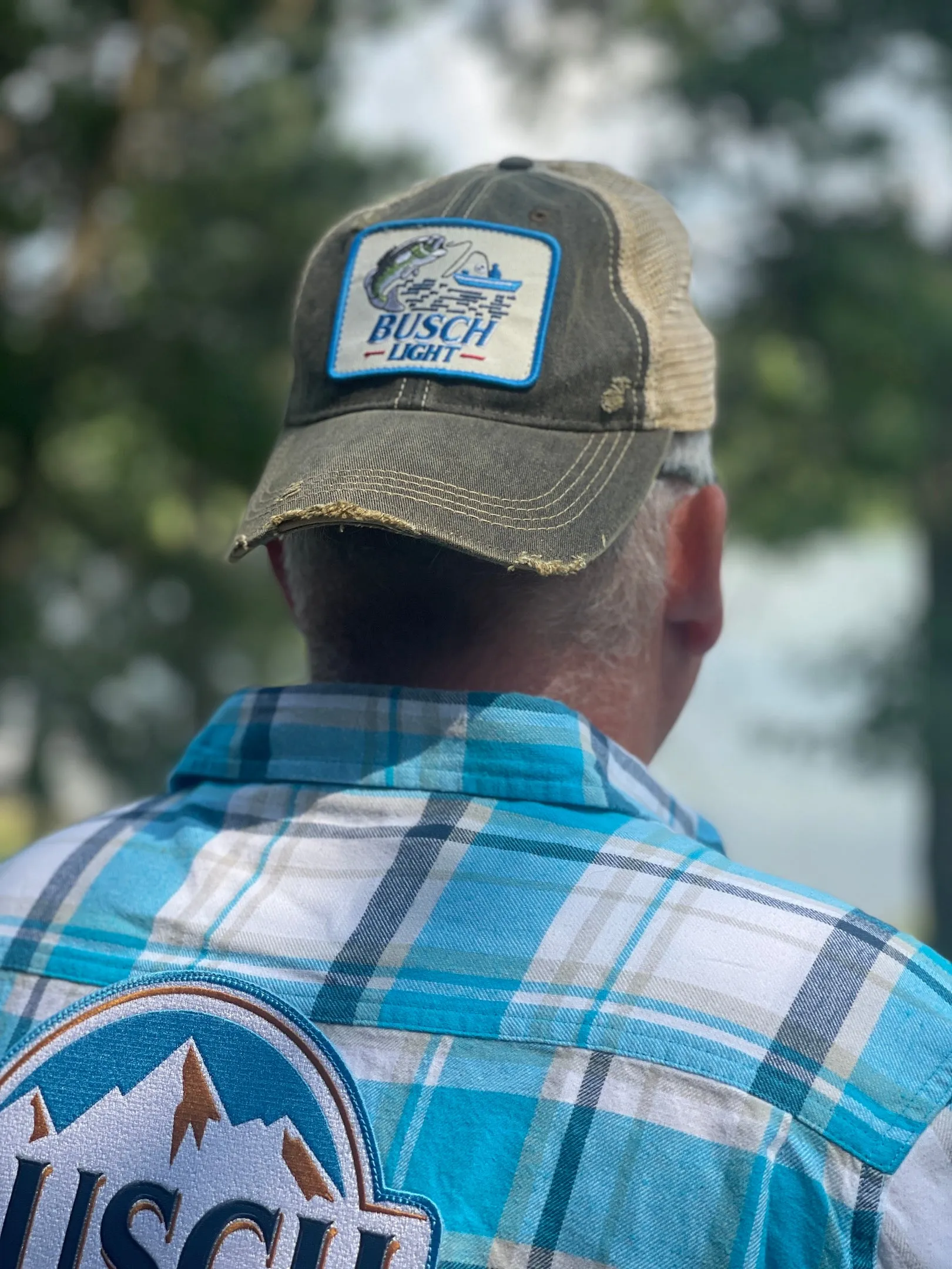 Busch Light Patch Flannel- Classic Busch Blue Plaid