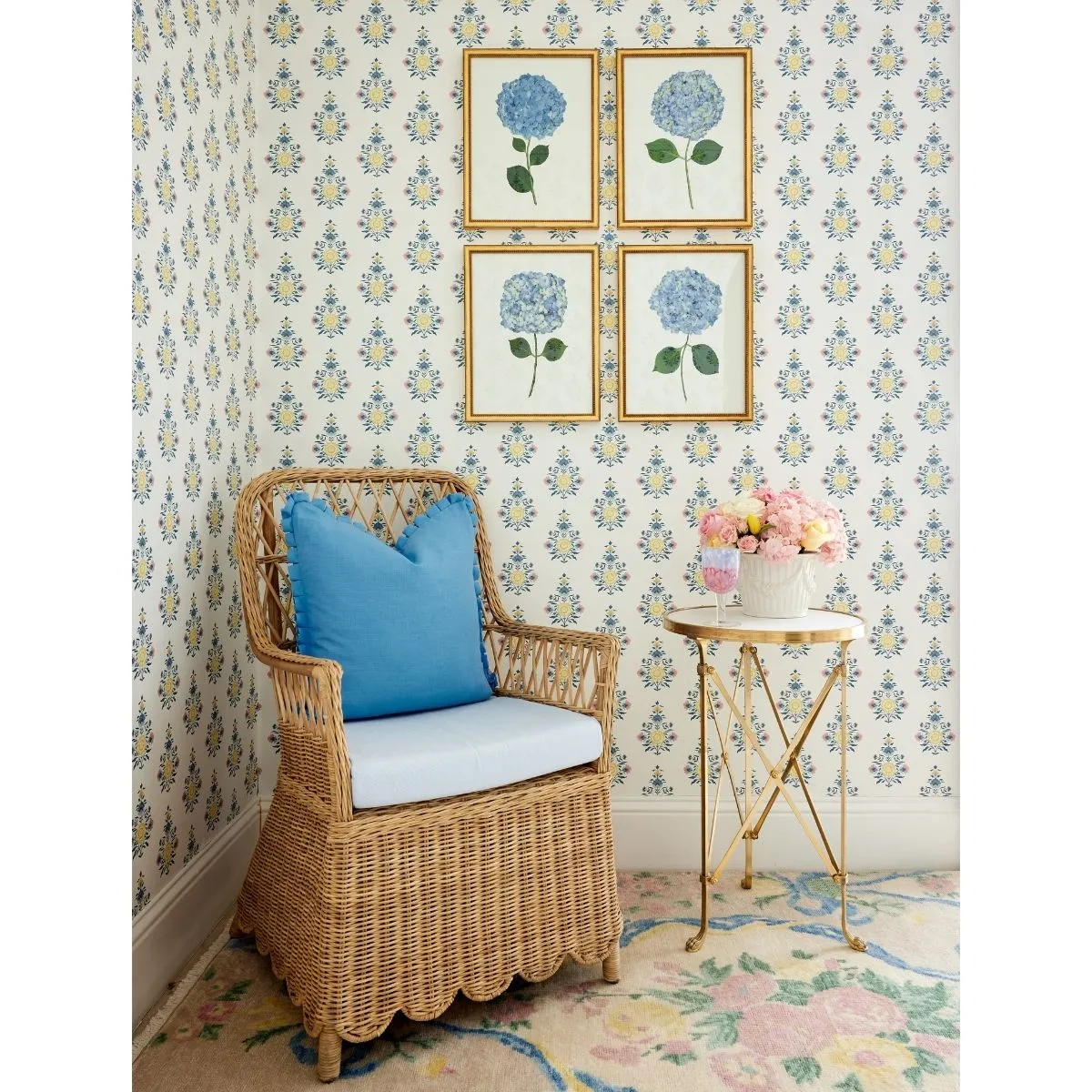 Celeste Block Print Wallpaper
