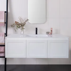 CLOVER 1200mm Wall Hung Bathroom Vanity   Ceramic Top