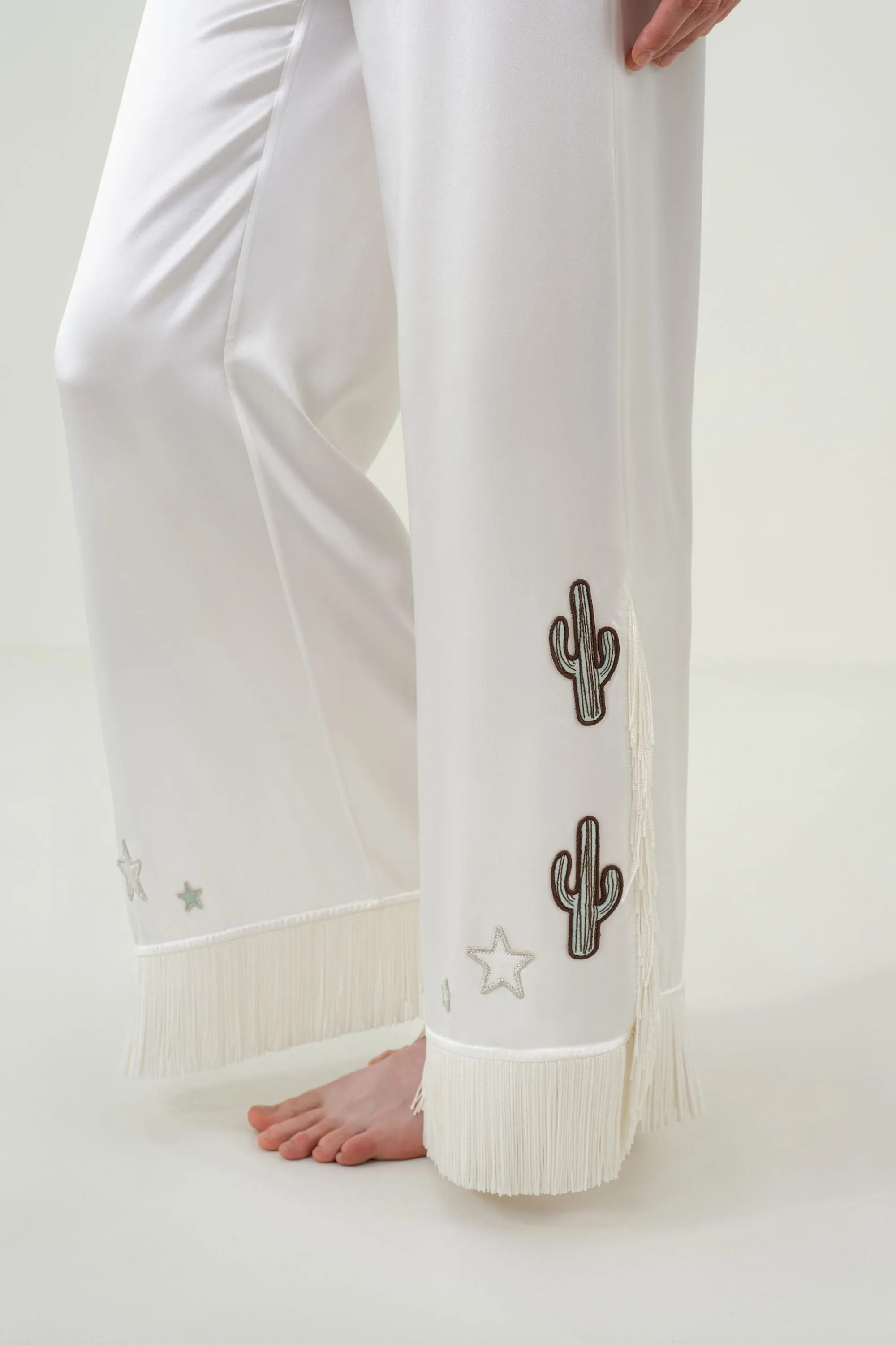 Cowboy Fringed Silk Pyjama Set