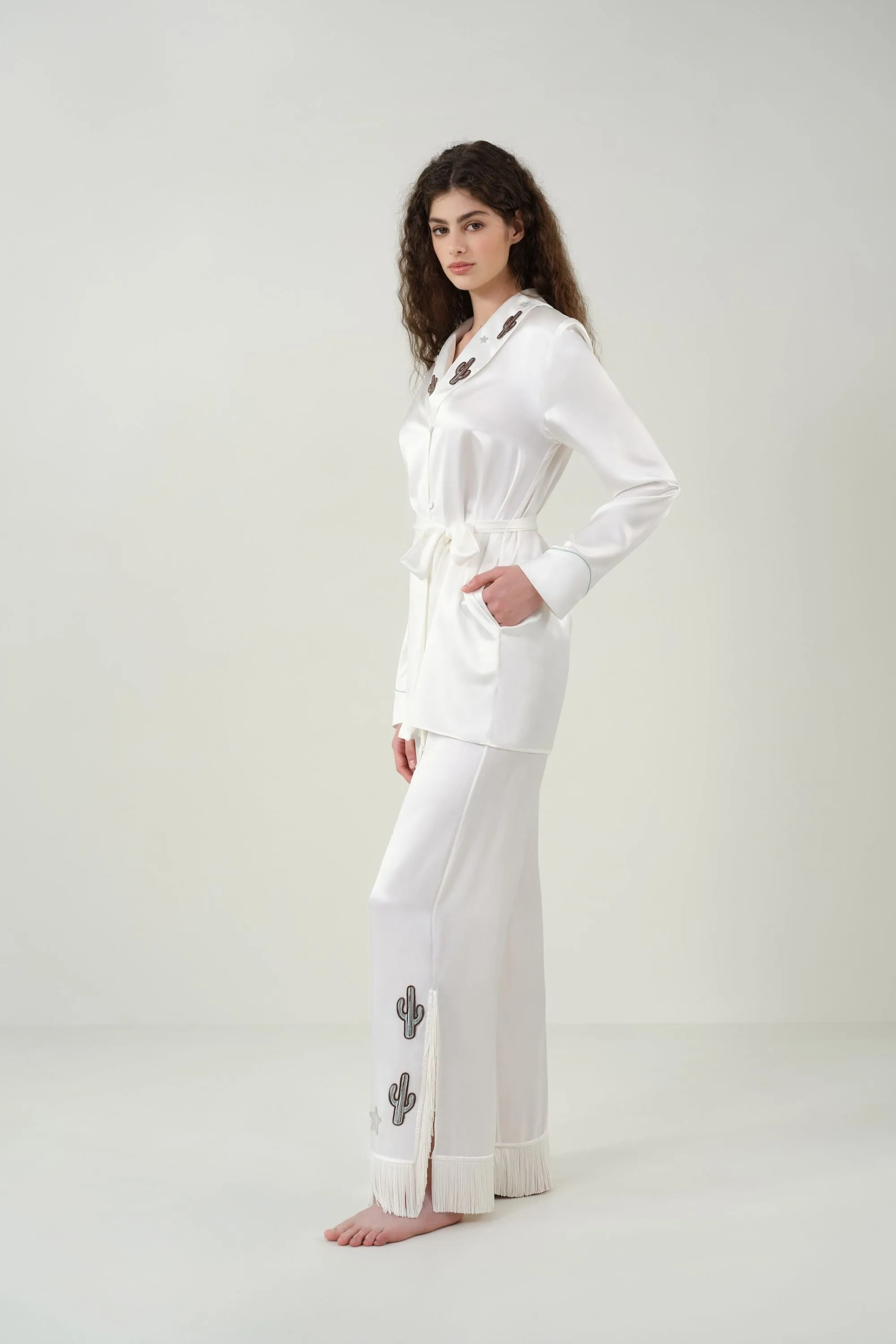 Cowboy Fringed Silk Pyjama Set