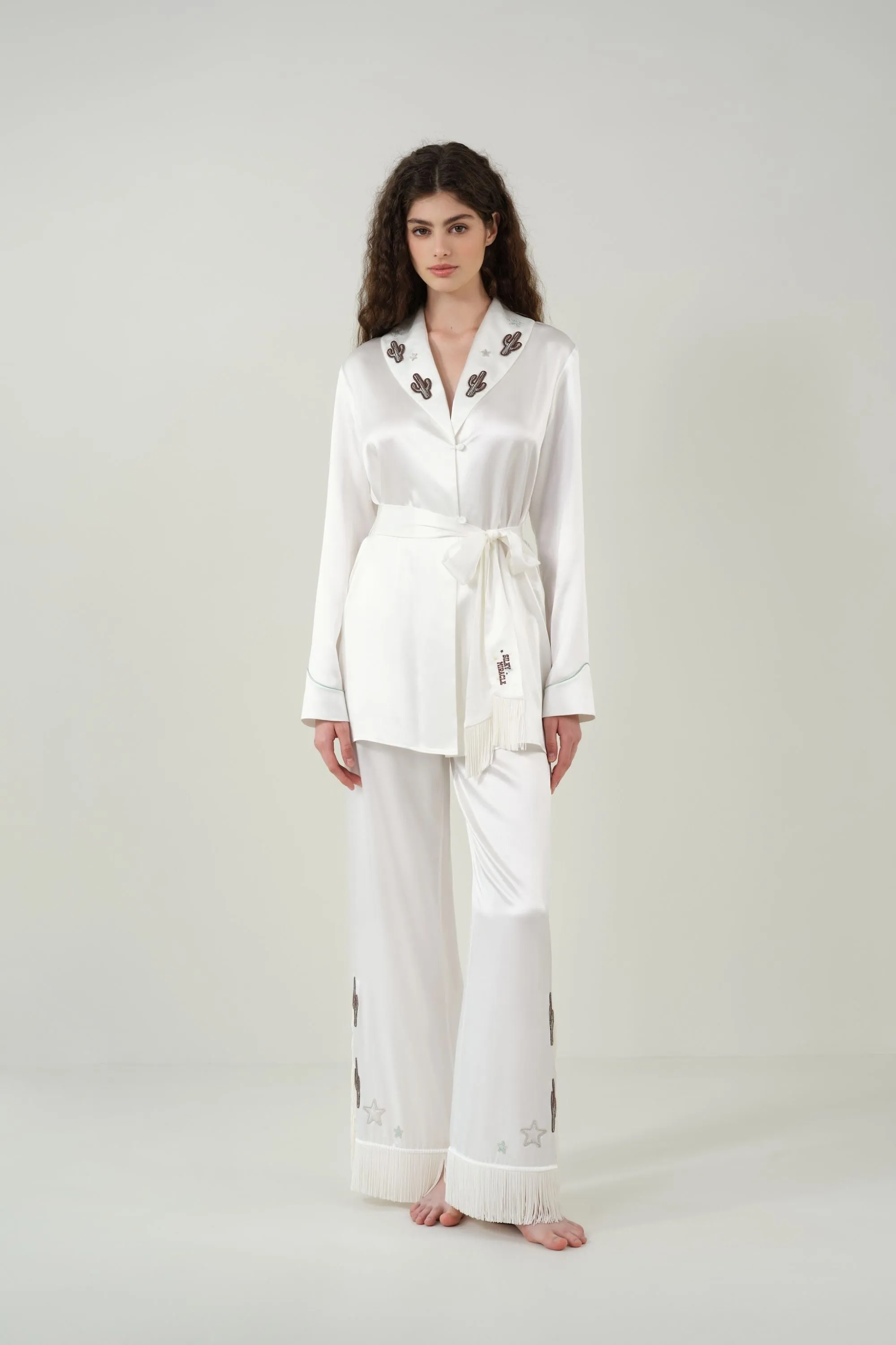 Cowboy Fringed Silk Pyjama Set