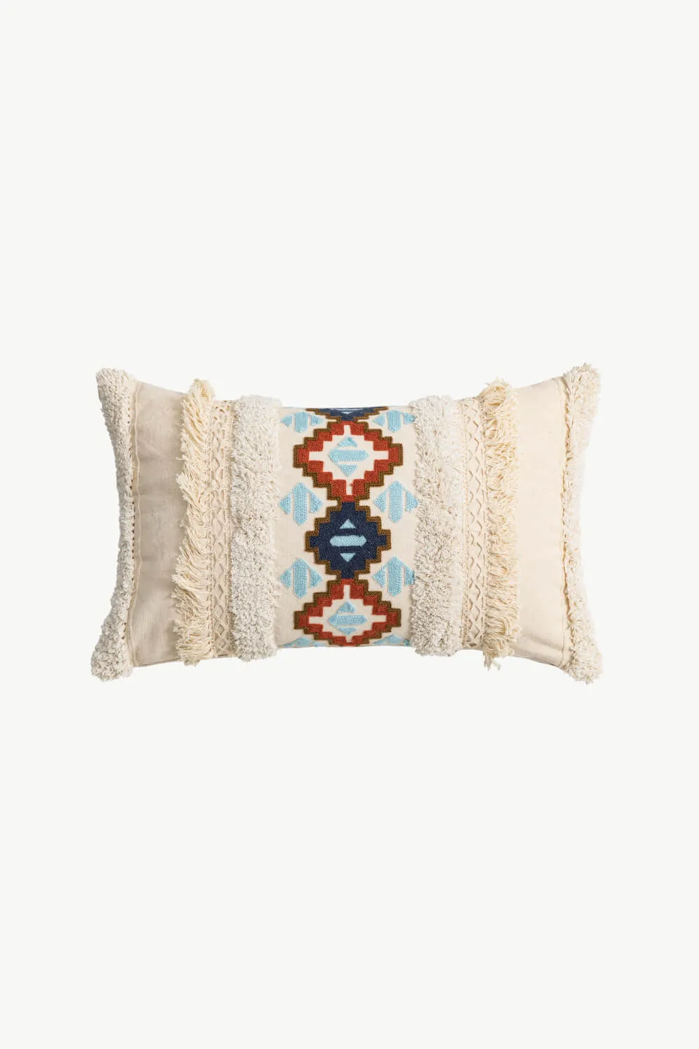 Embroidered Fringe Throw Pillow Case | 2 Styles |