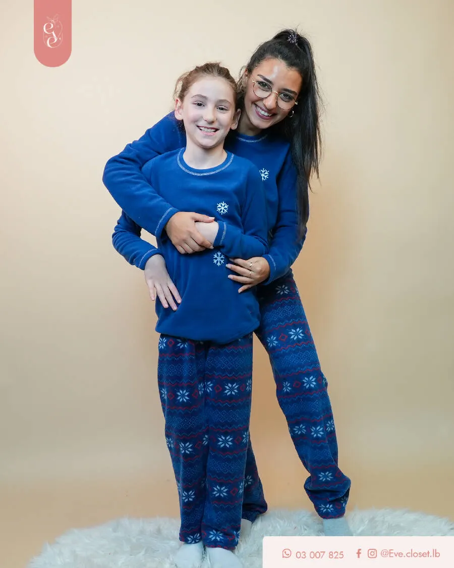 EVE.CLOSET Mother-Daughter Let It Snow Pajama