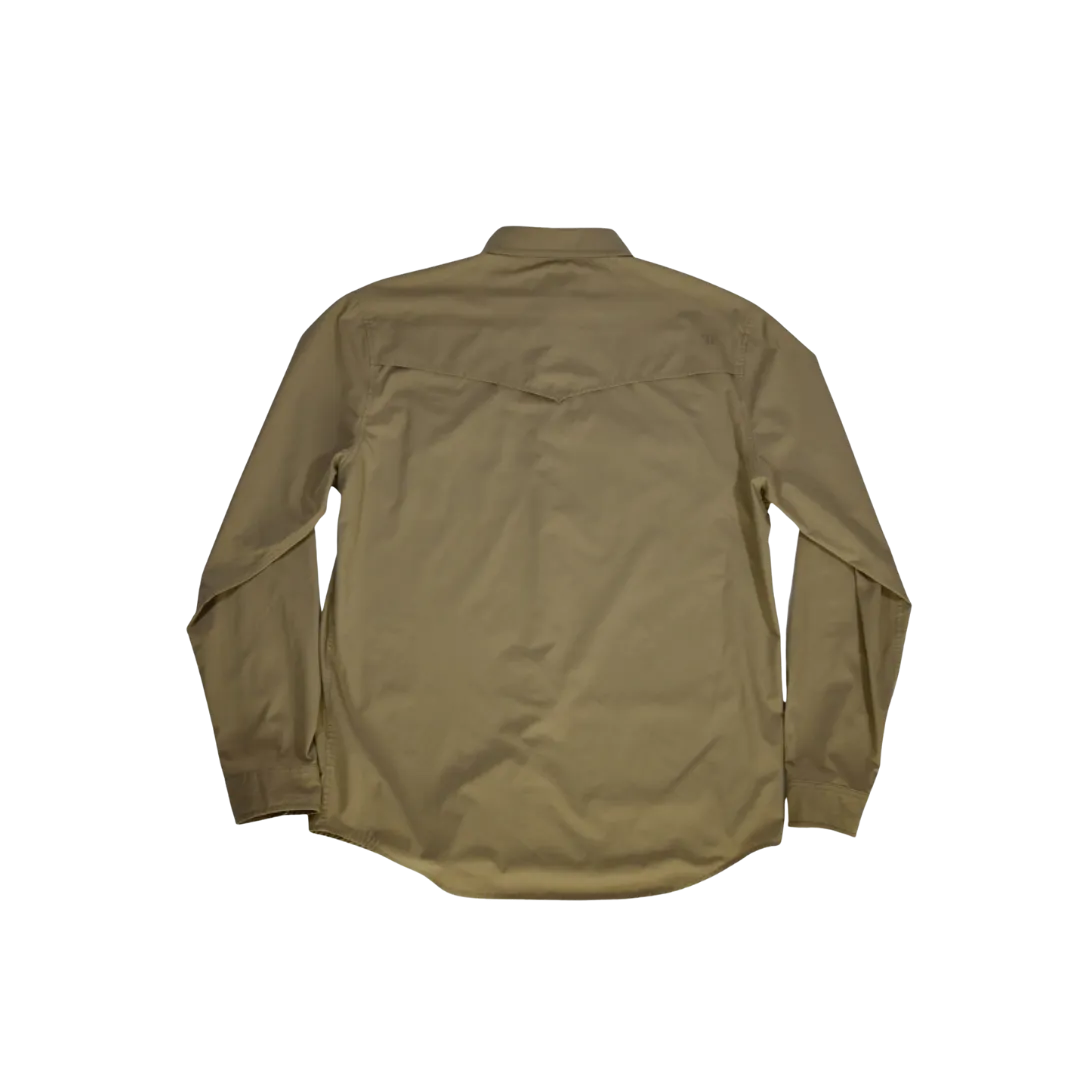 Ferrell Men's Core Long Sleeve Snap Khaki Shirt