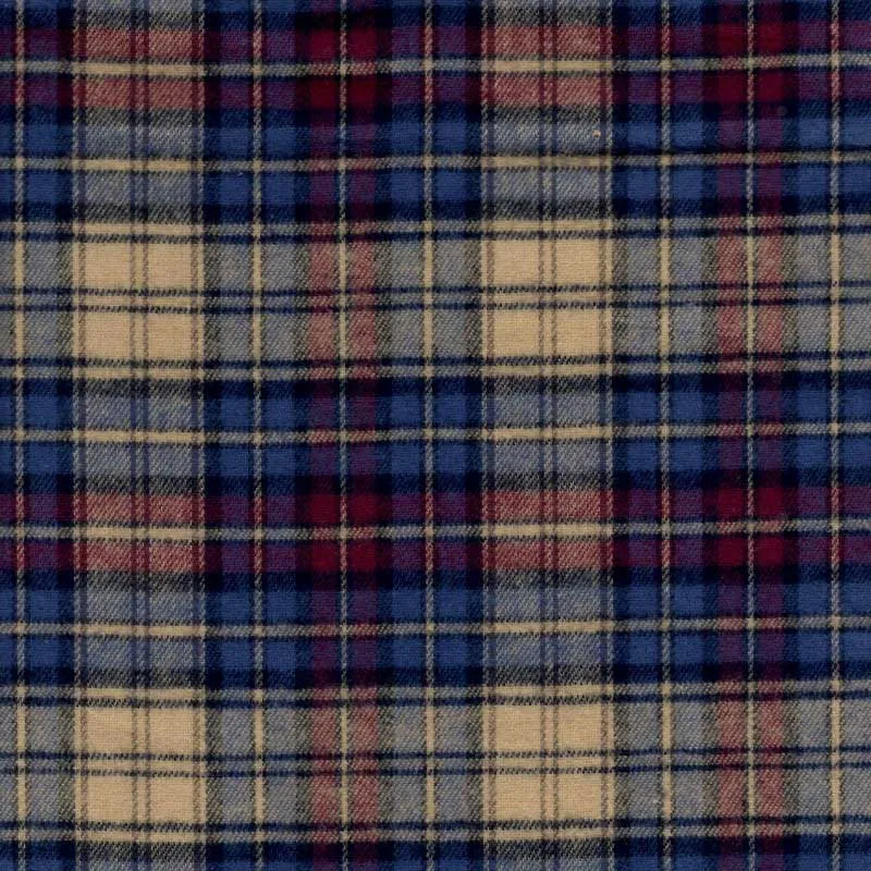 Flannel Swatch - GMF3 - Blue Maroon & Tan Plaid