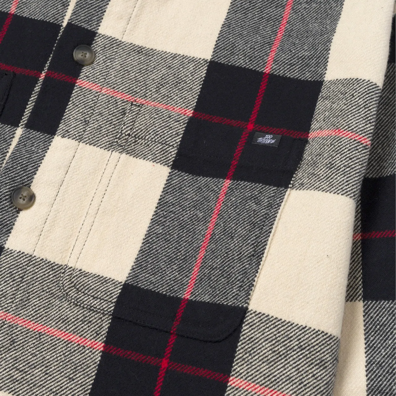 FW24 Premium Cream Flannel Overshirt from Foundations Collection