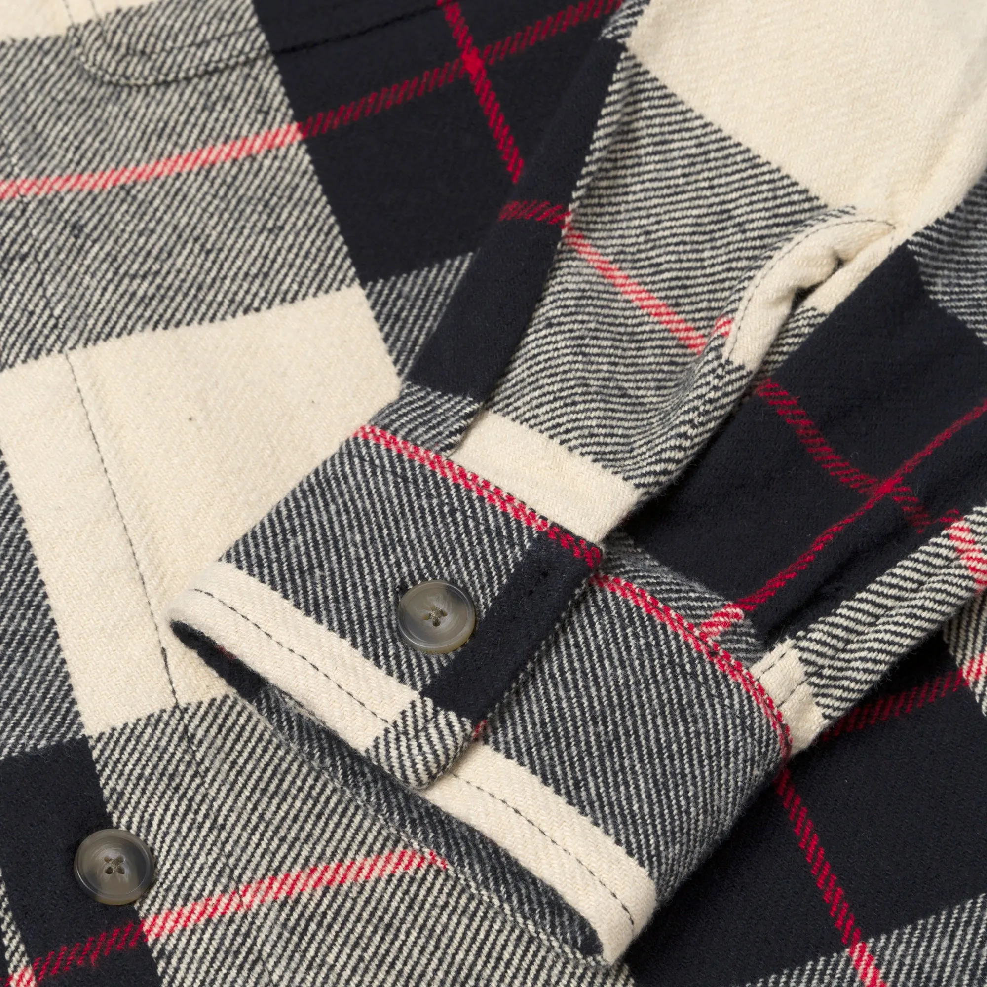FW24 Premium Cream Flannel Overshirt from Foundations Collection