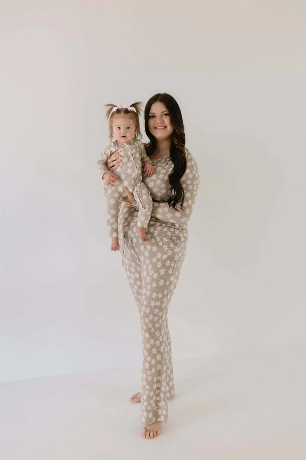 French Gray Floral | Bamboo Zip Pajamas
