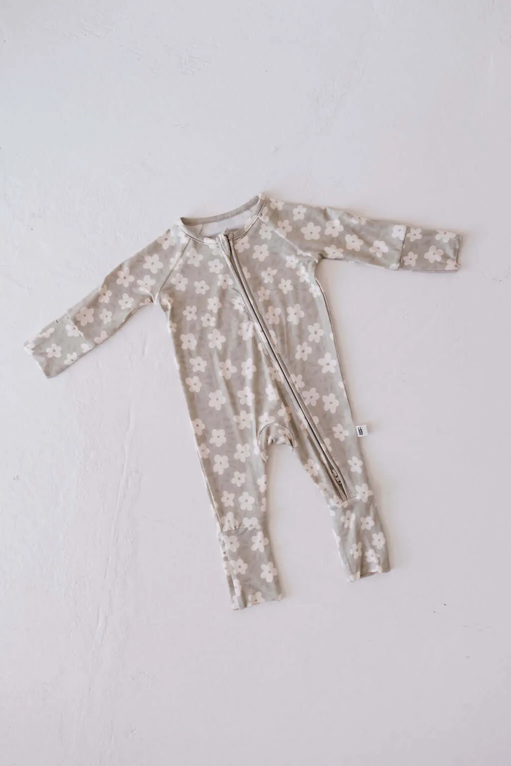 French Gray Floral | Bamboo Zip Pajamas