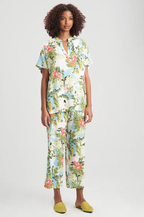 Gion-Printed Challis Mandarin PJ