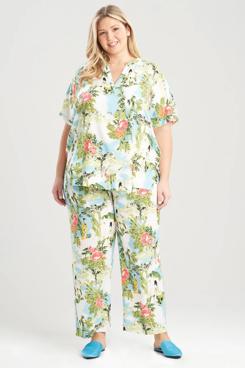 Gion-Printed Challis Mandarin PJ