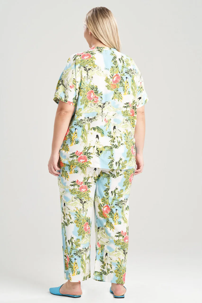 Gion-Printed Challis Mandarin PJ