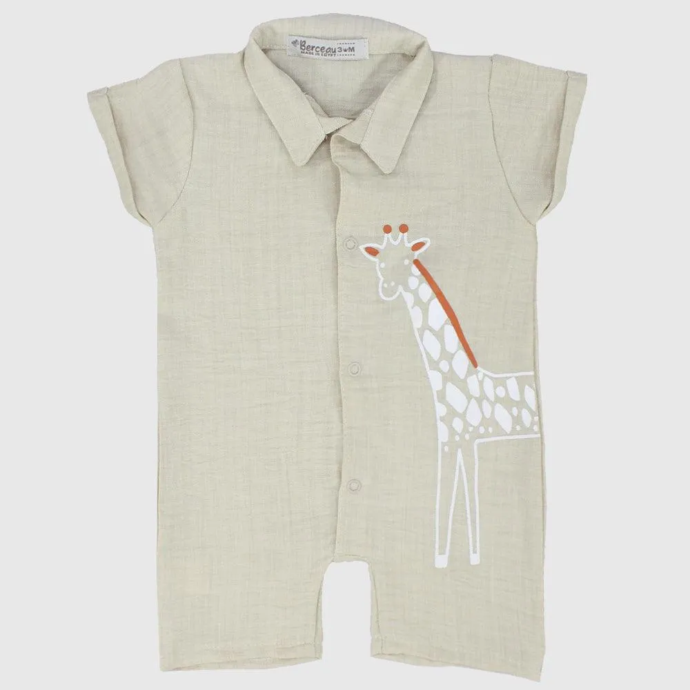 Giraffe Short-Sleeved Romper
