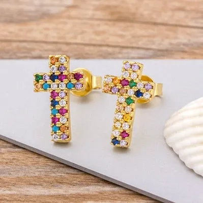 Hot Sale 28 Styles Classic Virgin Mary Stud Earrings For Women