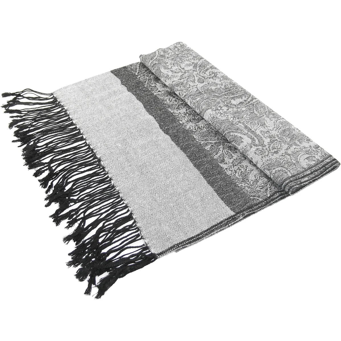Light Gray Paisley Pashmina Scarves
