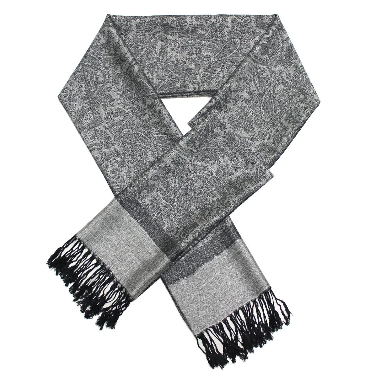 Light Gray Paisley Pashmina Scarves