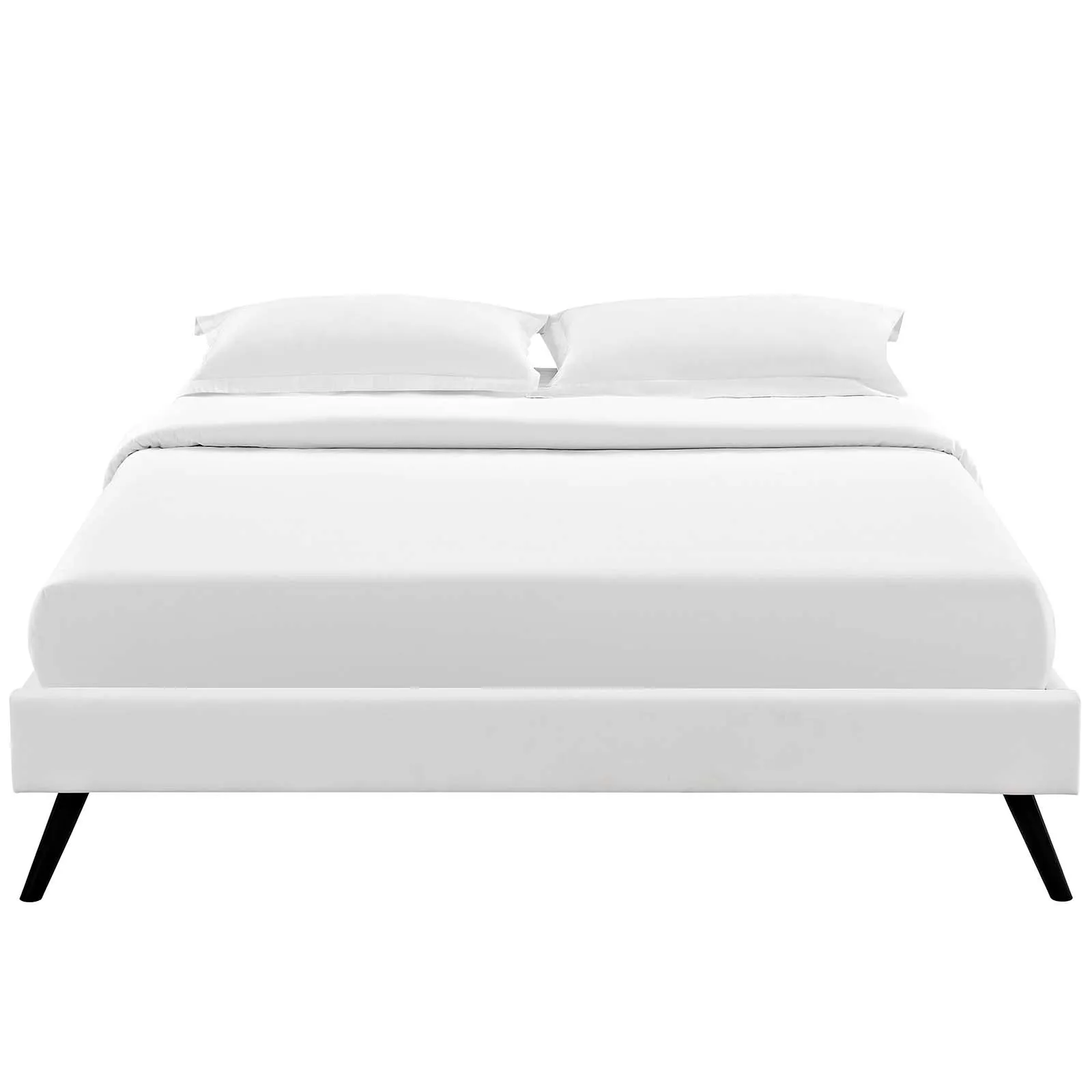 Loryn Full Vinyl Bed Frame with Round Splayed Legs White MOD-5888-WHI