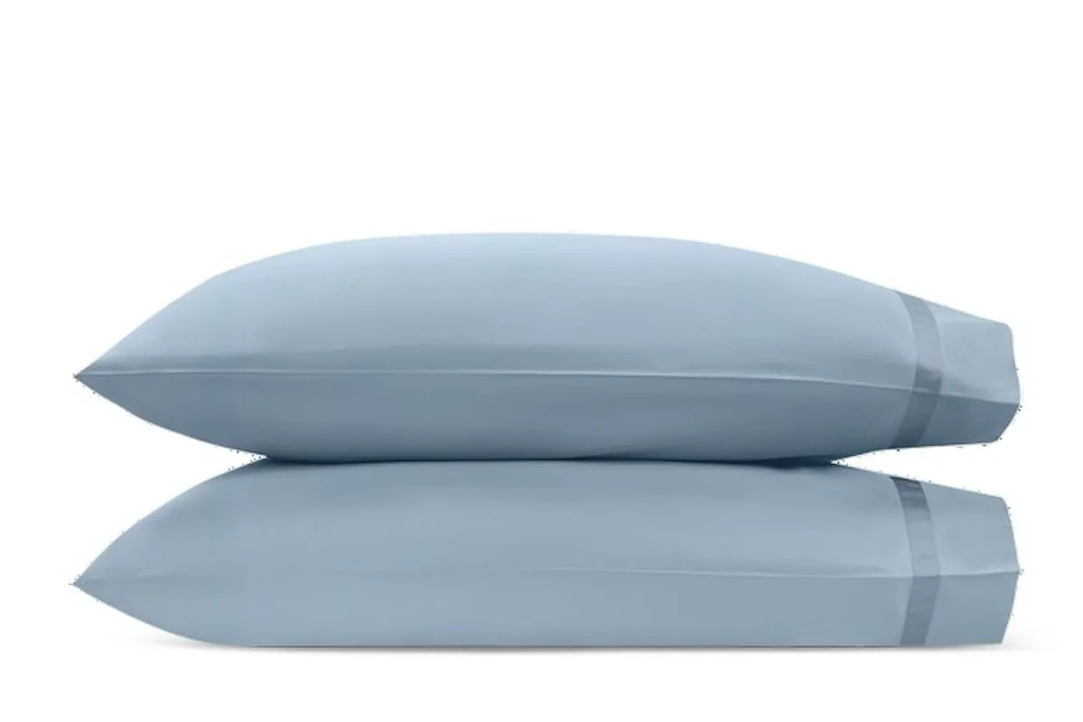 Matouk Nocturne Sateen Bedding in Hazy Blue