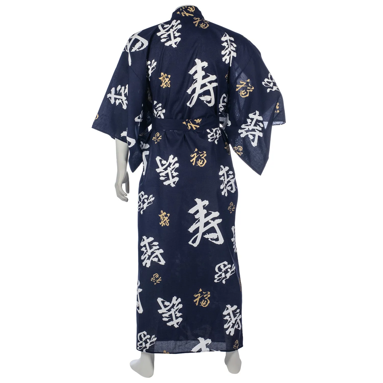Mens Navy Cotton Kotobuki Japanese Yukata