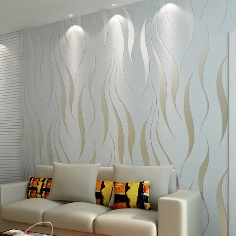 Modern 3D Non-Woven Flocking Wallpaper