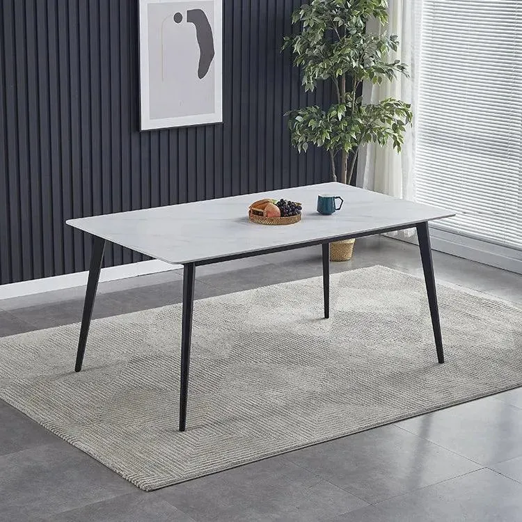 Modern Rectangular Kitchen Dining Table Set With 6 Chairs