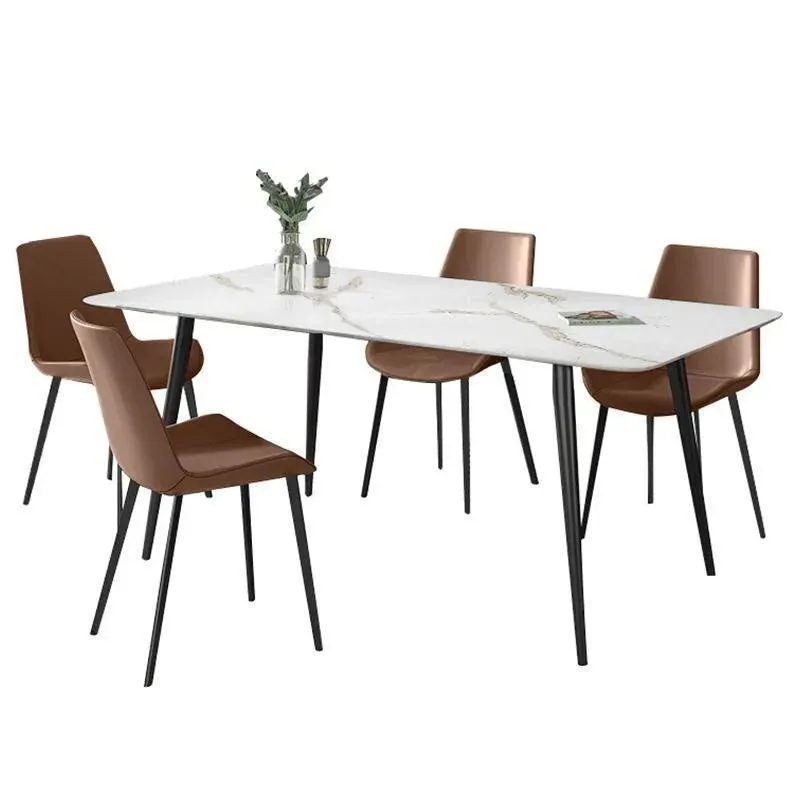 Modern Rectangular Kitchen Dining Table Set With 6 Chairs