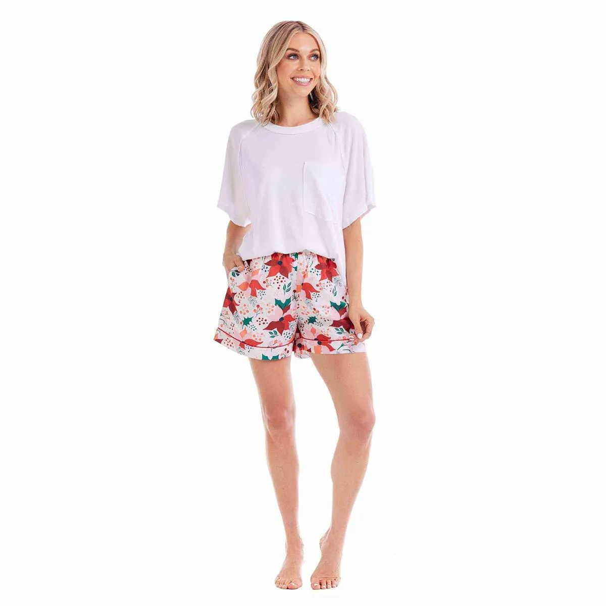 MUD Floral Holiday Pajama Short