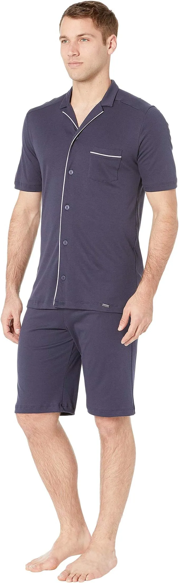 Night & Day Hanro Short Sleeve Pajamas, Black Iris