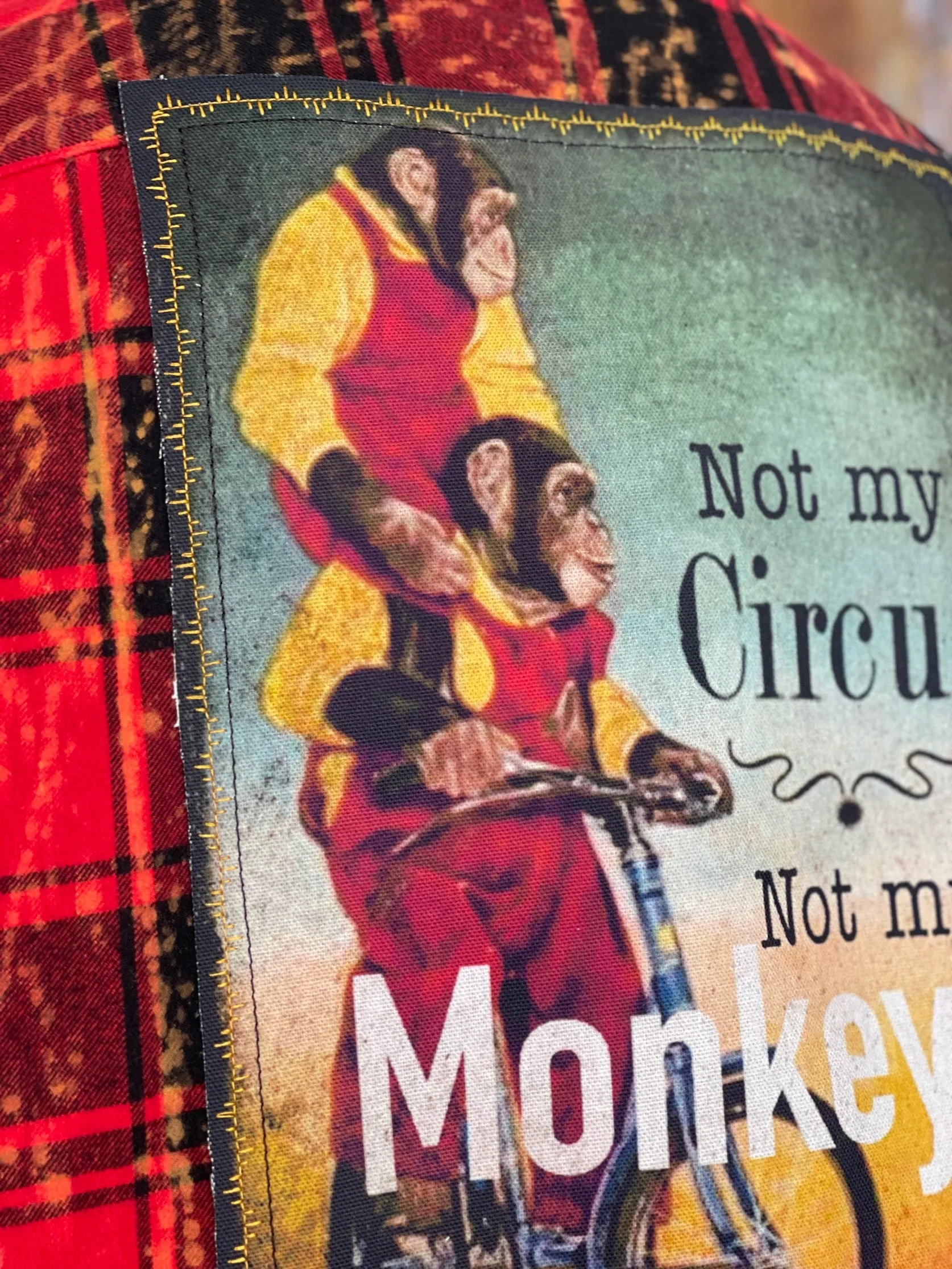 Not my Circus not my Monkeys Art Flannel - Red- Angry Minnow Vintage