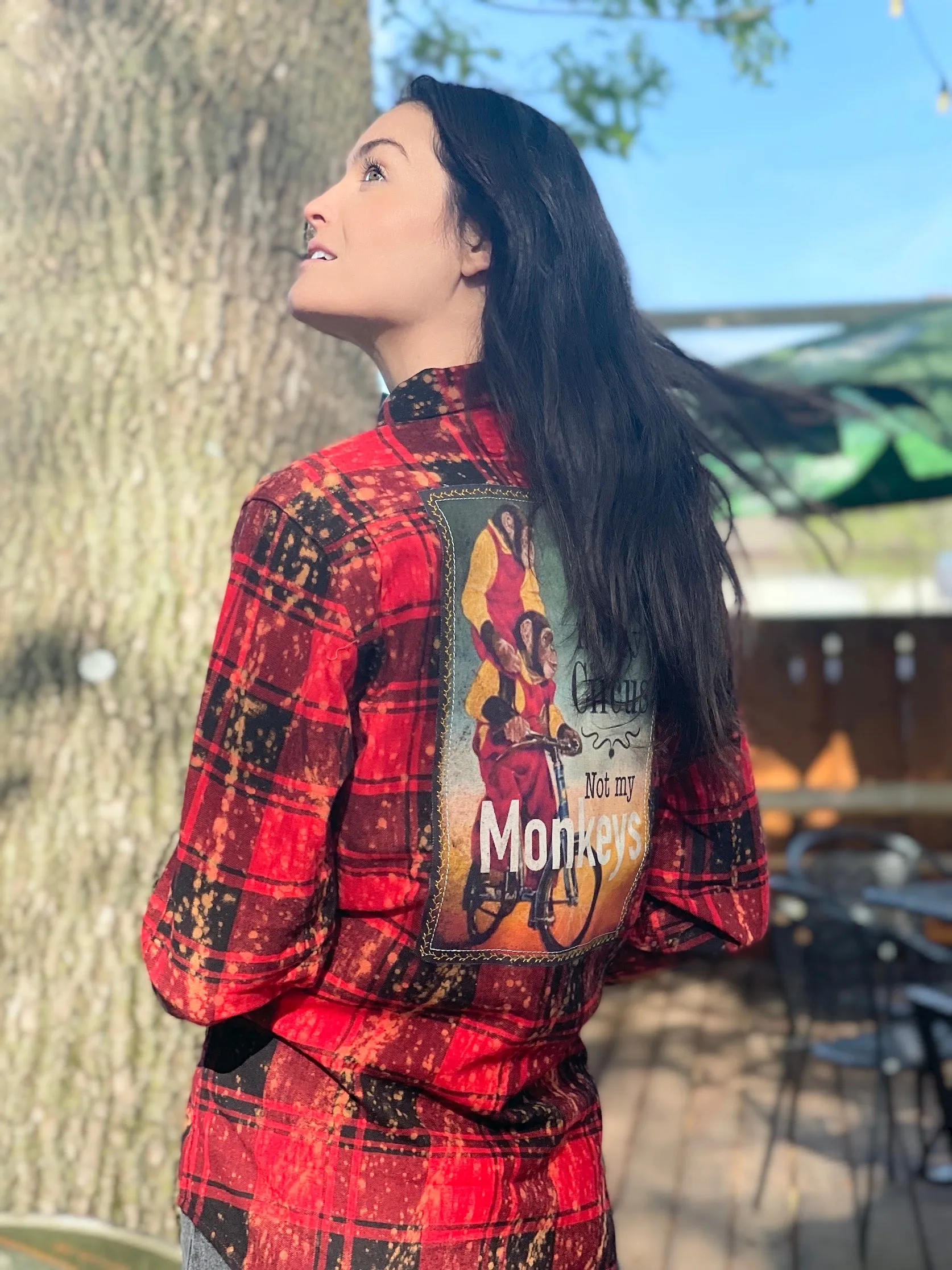 Not my Circus not my Monkeys Art Flannel - Red- Angry Minnow Vintage