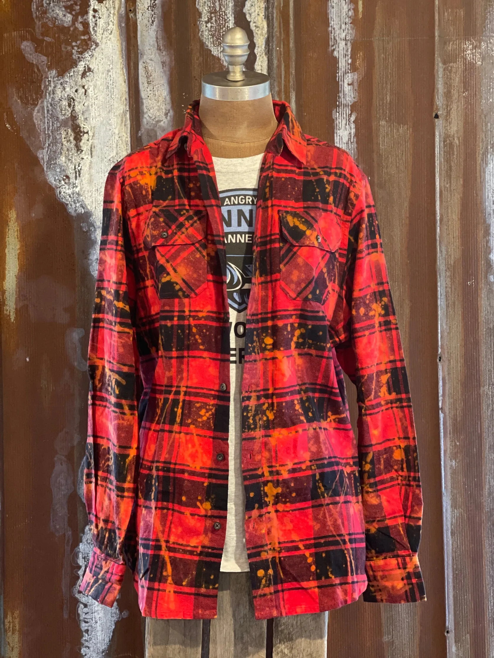 Not my Circus not my Monkeys Art Flannel - Red- Angry Minnow Vintage