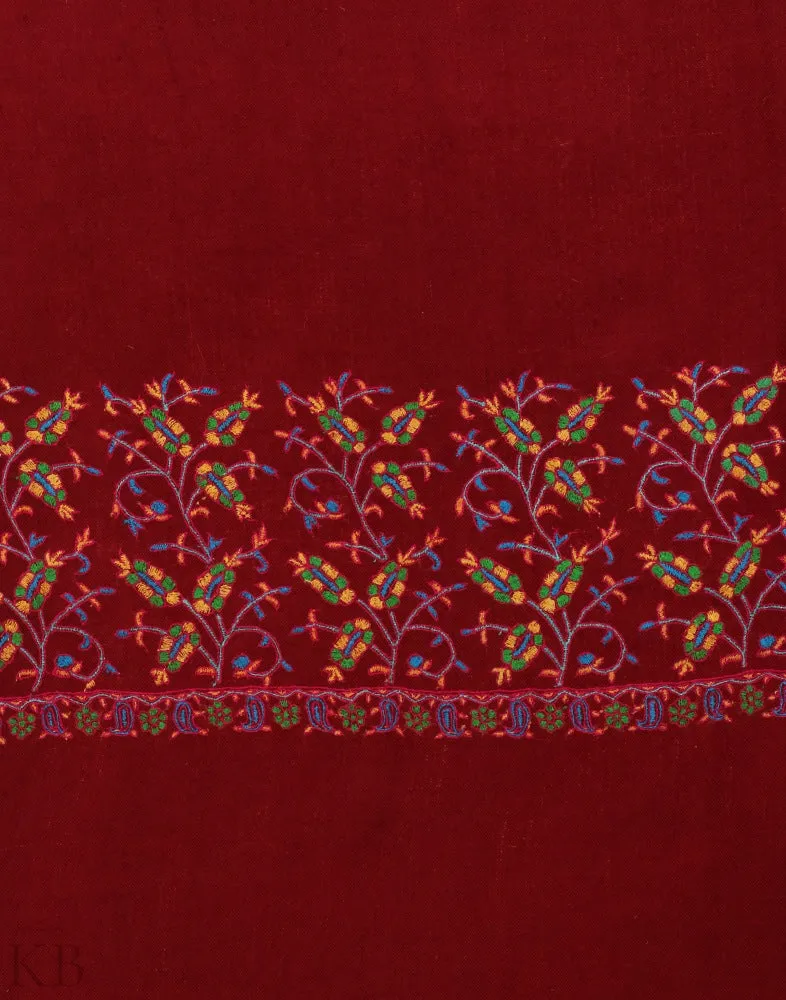 Palla Embroidered Maroon Pashmina Stole