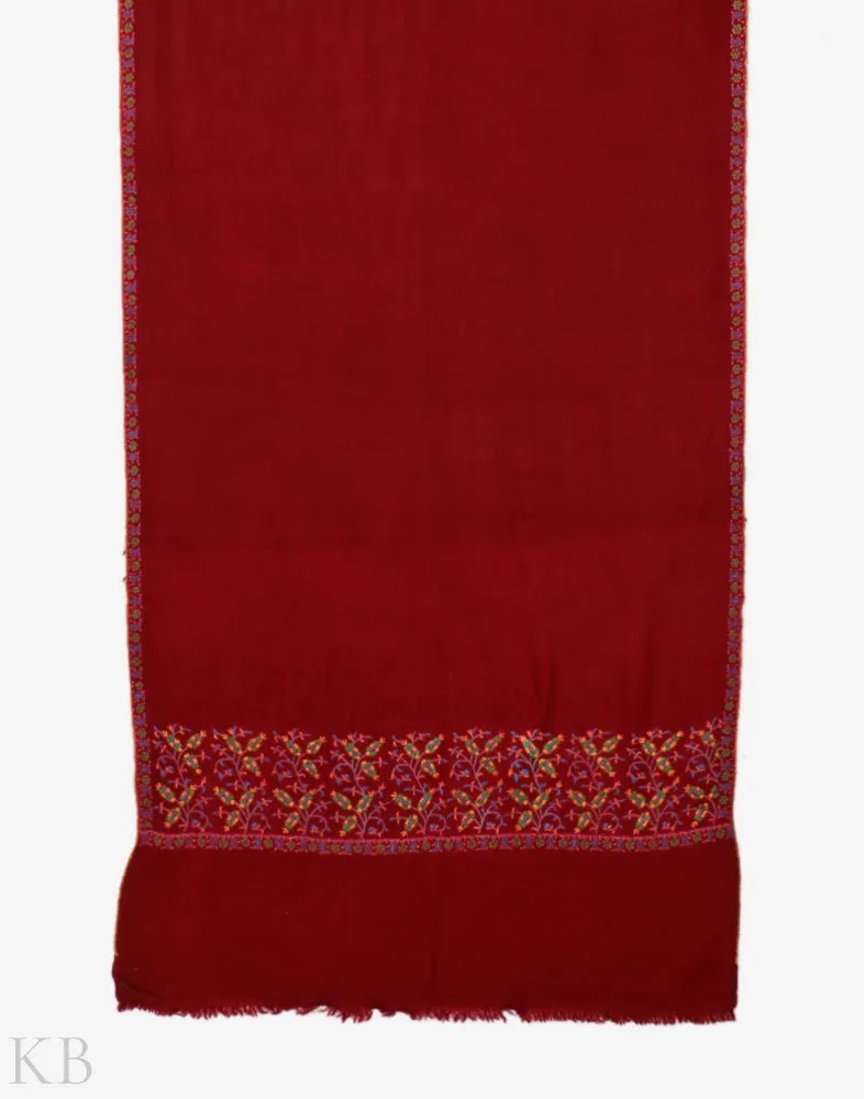 Palla Embroidered Maroon Pashmina Stole