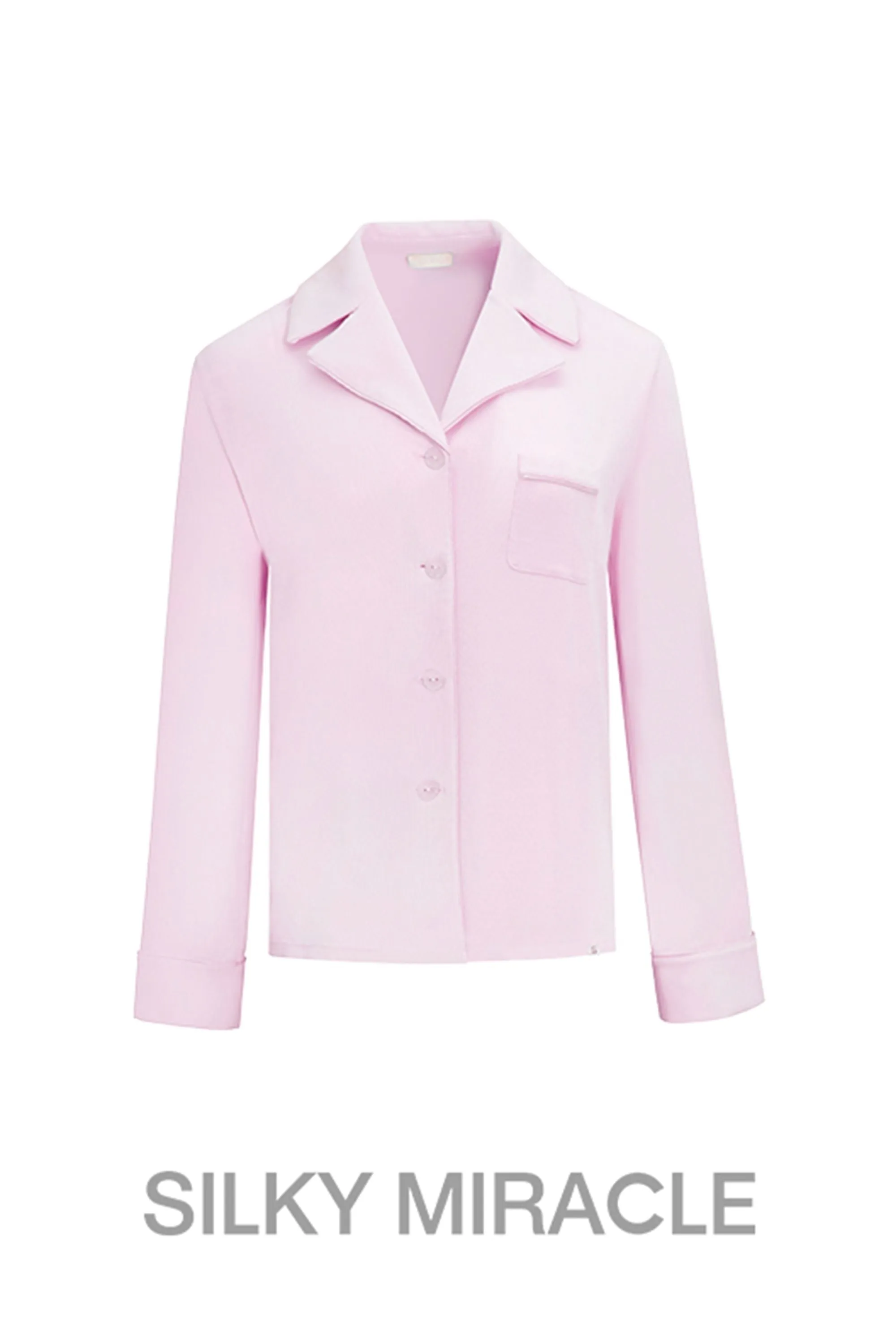 Pink Knit Classic Long Sleeve Pyjama Shirt