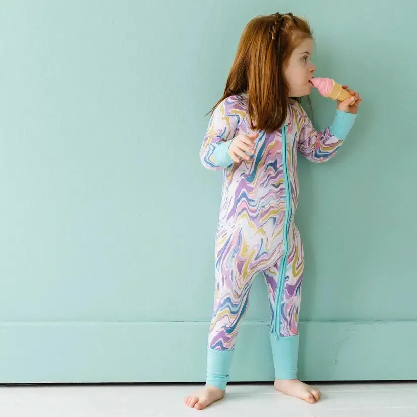 Pink Marble Bamboo Viscose Zippy